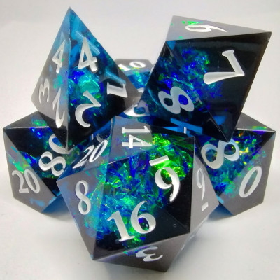 Shimmering plasma - black and blue in a bottle with screw-cap