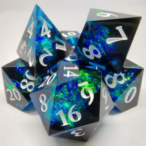 Shimmering plasma - black and blue in a bottle with screw-cap