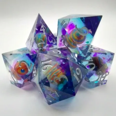 Planet Dice - Saturn in a bottle with screw-cap