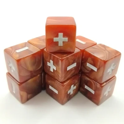 Modifier dice: 12 brown marbled dice