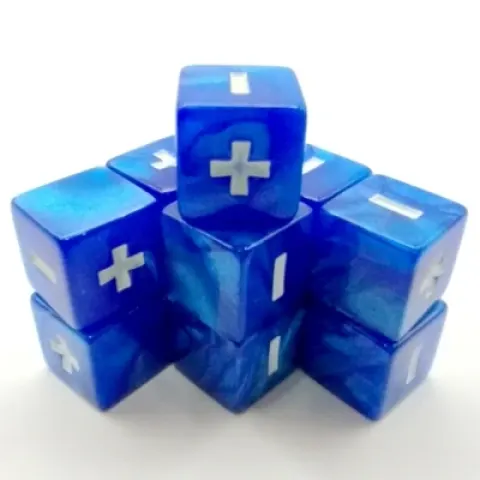 Modifier dice: 12 blue marbled dice