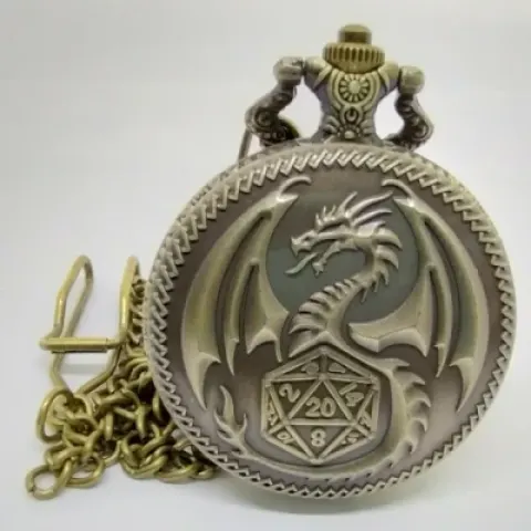 Metal pocket dice case with polyhedral mini-kit: golden dragon in a black suedecloth pouch