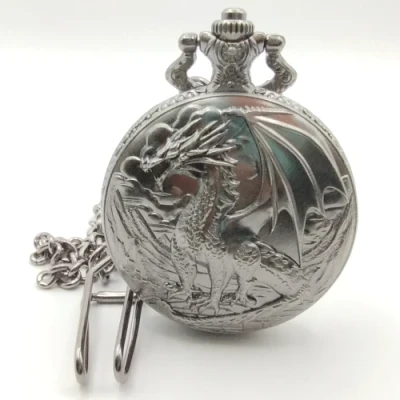 Metal pocket dice case with polyhedral mini-kit: the sentinel - silver in a black suedecloth pouch