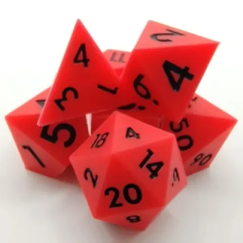 Silicone dice - red with black numbers