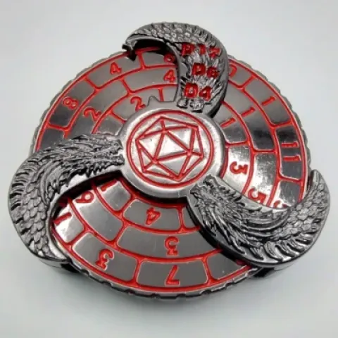 Dice spinner: dragonbite - gunmetal with red in a box