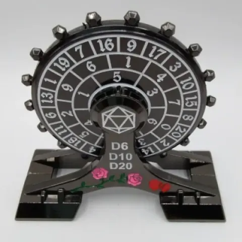 Single-handed Spinner: black with white numbers in a black box