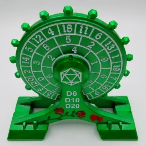 Single-handed Spinner: green in a black box