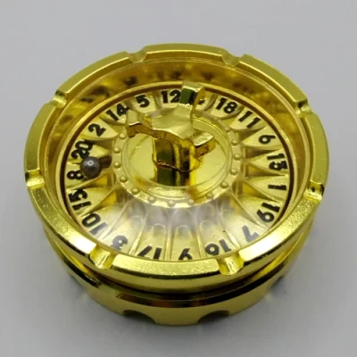 d20 Roulette Spinner - gold with black numbers