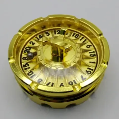 d20 Roulette Spinner - gold with black numbers