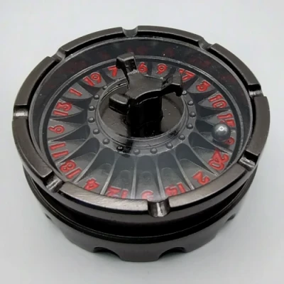 d20 Roulette Spinner - black with red numbers
