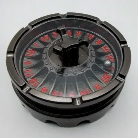 d20 Roulette Spinner - black with red numbers