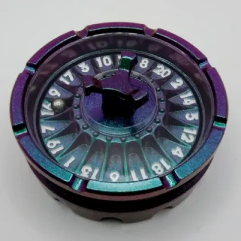 d20 Roulette Spinner - photochromatic purple / green