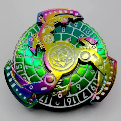 Dice spinner: Mecha Triskelion - rainbow in a box