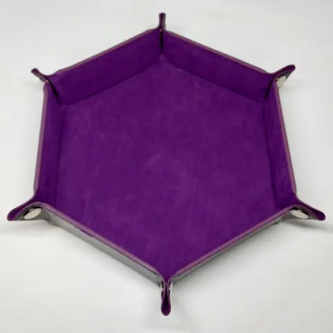 Portable hexagonal dice tray - purple