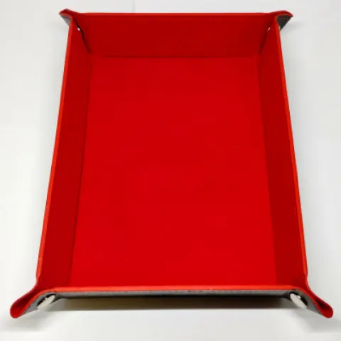 Portable rectangular dice tray - red