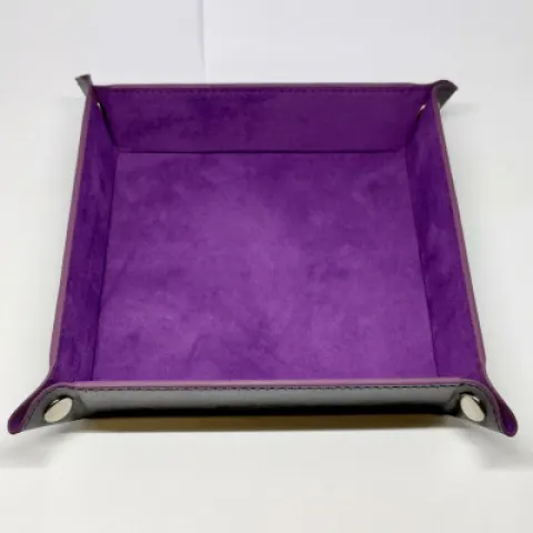 Portable square dice tray - purple
