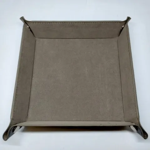 Portable square dice tray - grey