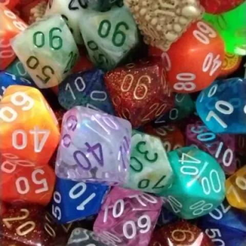 Bulk dice: 100 assorted d00's