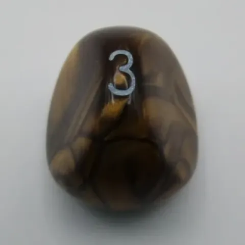 Three-sided die - gold pearl