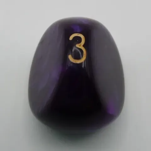 Three-sided die - purple pearl