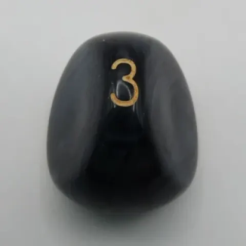 Three-sided die - black pearl