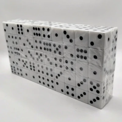 Brick of 50 16mm d6's - white