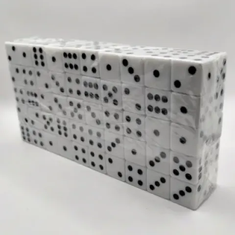 Brick of 50 16mm d6's - white