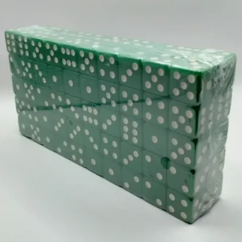 Brick of 50 16mm d6's - green