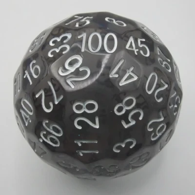 100-sided die: translucent black