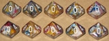Metal d100 - Red with white numbers in a metal box