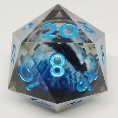 Large d20 (33mm): Blue Dragon Eye