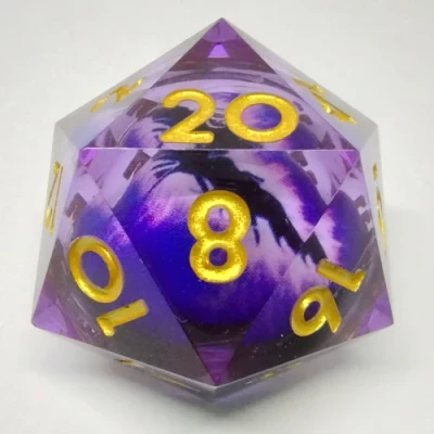 Large d20 (33mm): Purple Dragon Eye