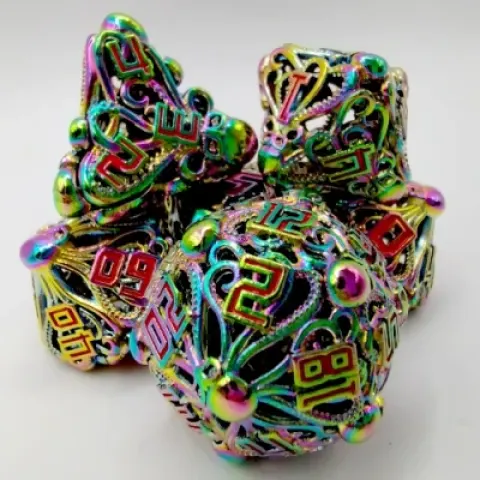 Mind flayer dice - phantasmagoric hallucinations with black suedecloth pouch