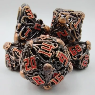 Mind flayer dice - ceruloplasmin with black suedecloth pouch