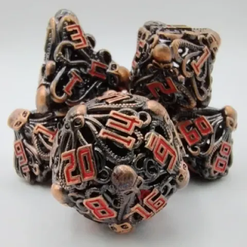 Mind flayer dice - ceruloplasmin with black suedecloth pouch