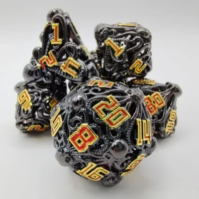 Mind flayer dice - the void with black suedecloth pouch